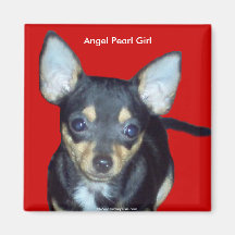 Fille mignonne adorable de perle d'ange de chiwawa magnets pour réfrigérateur