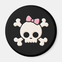 Fille mignonne de crâne magnets pour réfrigérateur