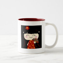 Fille mignonne Squeable de chinois traditionnel de Tasse
