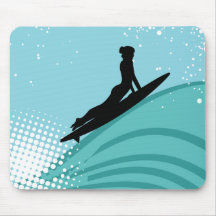 Fille Mousepad de surfer Tapis De Souris