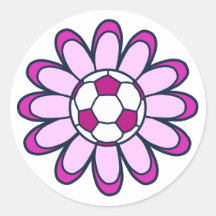 Fille rose du football de marguerite adhésifs