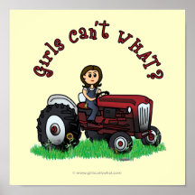 Fille rouge-clair d'agriculteur affiches