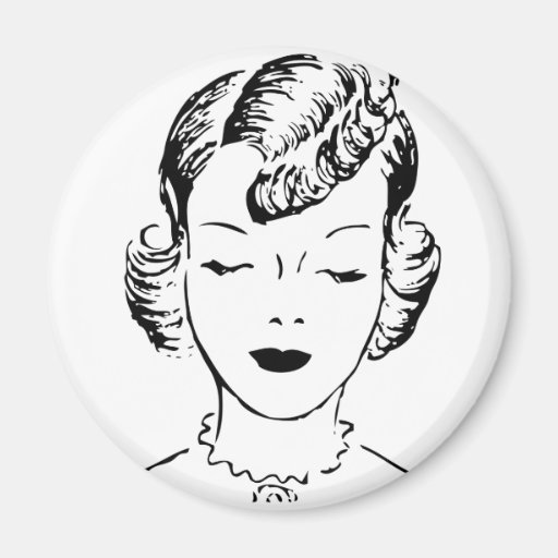 Fille vintage aimants pour réfrigérateur
