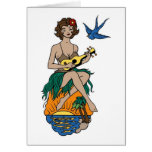 Fille vintage de mers du sud cartes