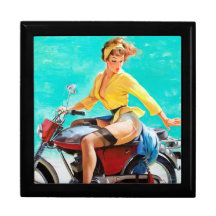 Fille vintage de pin-up de Gil Elvgren de cavalier Boîtes À Bijoux