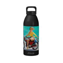 Fille vintage de pin-up de Gil Elvgren de cavalier Bouteilles D'eau Réutilisables
