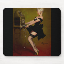 Fille vintage de pin-up de machine à sous de Gil E Tapis De Souris