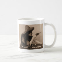 Fille vintage de vache mug à café