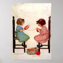 Filles avec le fil - copie affiche