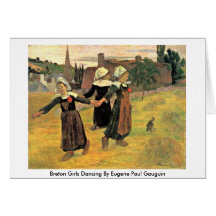Filles bretonnes dansant par Eugene Paul Gauguin Cartes De Vœux
