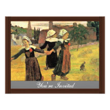Filles bretonnes dansant Pont-Aven par Paul Gaugui Bristol Personnalisé