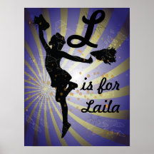 Filles Cheerleading toute affiche nommée d'impress