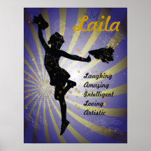 Filles Cheerleading toute affiche nommée d'impress