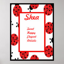 Filles de coccinelles tout décor nommé d'impressio poster