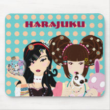 Filles de Harajuku en pois Tapis De Souris