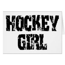 Filles d'hockey de fille d'hockey carte de vœux