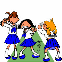 Filles japonaises de lycée de MANGA Photo En Découpe