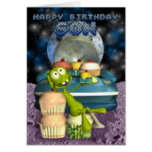 Fils de joyeux anniversaire, hors de ce monde, ali carte
