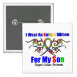 Fils tribal de ruban d'autisme badge