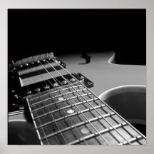 Fin de guitare électrique - B&W gris Affiches