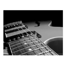 Fin de guitare électrique - B&W gris Carte Postale