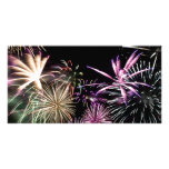 Finale grande de feux d'artifice cartes de vœux avec photo