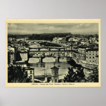Firenze, Ponte Vecchio et fleuve Arno Affiches