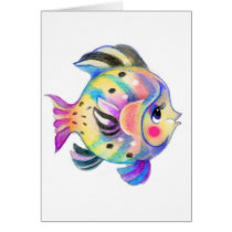 Fishie tropical mignon Kawaii cartes