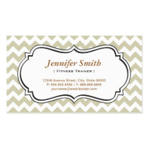 Fitness Trainer - Chevron Simple Jasmine Business Card