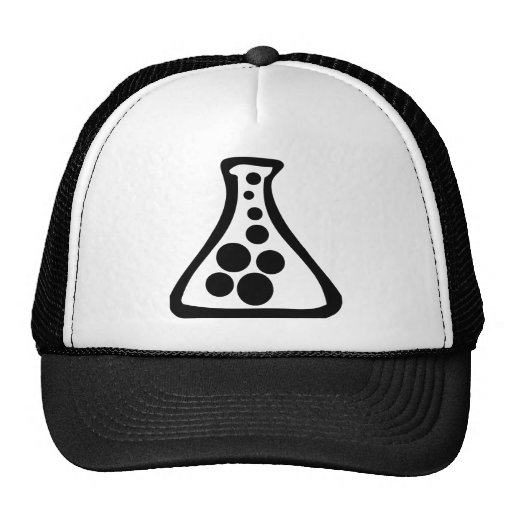 flacon de laboratoire casquette de camionneur