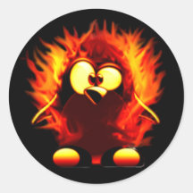 Flamber Tux (torche de pingouin) Autocollants Ronds