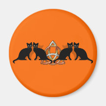 Flamme Triquetra de Pentgagram de chats Magnets Pour Réfrigérateur