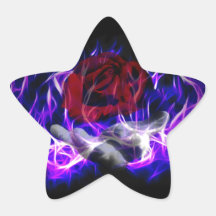 Flamme violette rose et main de dieux autocollants