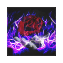 Flamme violette rose et main de dieux impressions sur toile