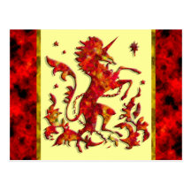 Flammes de licorne cartes postales