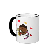 Flèche noire Valentine de tir de cupidon Tasse À Café