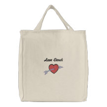 Flèche par l'amour de Fourre-tout de coeur frappé Sac Fourre-tout Brodé