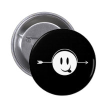 Flèche souriante de ~ de visage par le bâillon pri pin's avec agrafe