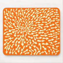 Flèches - crème sur FF6600 orange Tapis De Souris