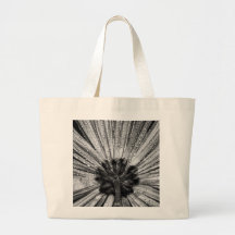 Fleur à l'envers dans noir et le blanc sac en toile