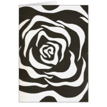 Fleur blanche noire abstraite carte de vœux