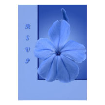 Fleur bleue cartons d'invitation personnalisés