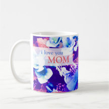 Fleur bleue d'hortensia pour le jour de mères tasse à café