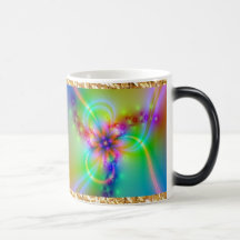 Fleur colorée avec des rubans tasse