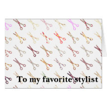 Fleur colorée de coiffeur de ciseaux girly floraux cartes de vœux