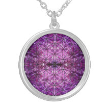 Fleur d'améthyste de la vie colliers