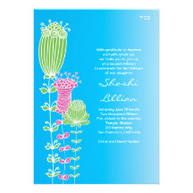 Fleur de bleu de Shoshi d'invitation de bat mitzva