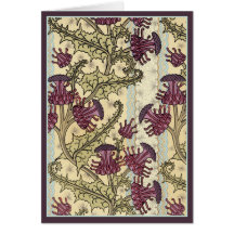 Fleur de chardon de Nouveau d'art Carte De Vœux