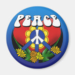 Fleur de coeur de paix magnets pour réfrigérateur