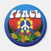 Fleur de coeur de paix magnets pour réfrigérateur